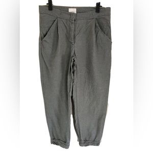 Aritzia Wilfred Allant Linen Pants Size 8 Cropped  Olive Green